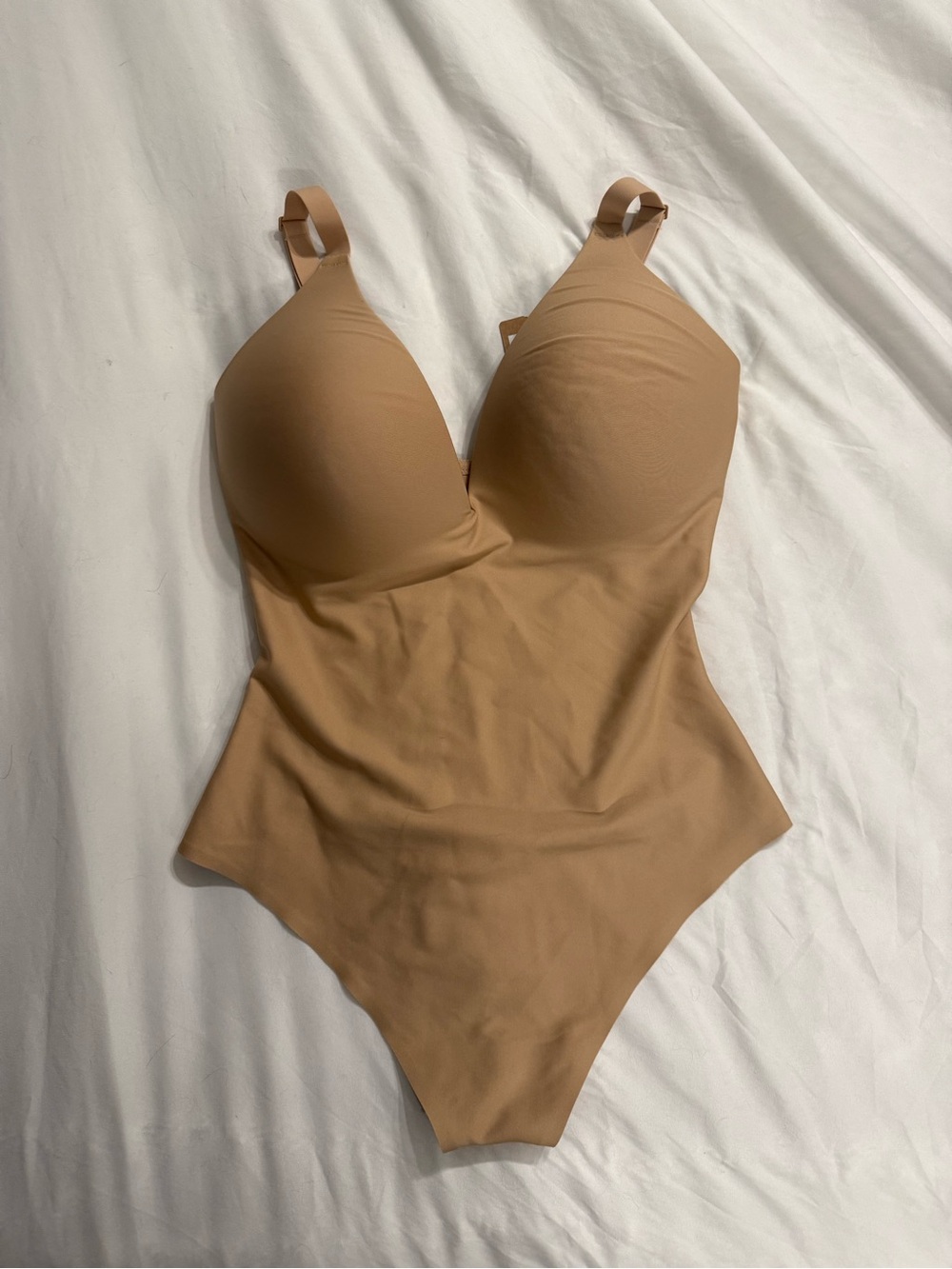 SKIMS Body Super Push-up Thong Bodysuit Bodysuit in Clay Neutral Beige Nude